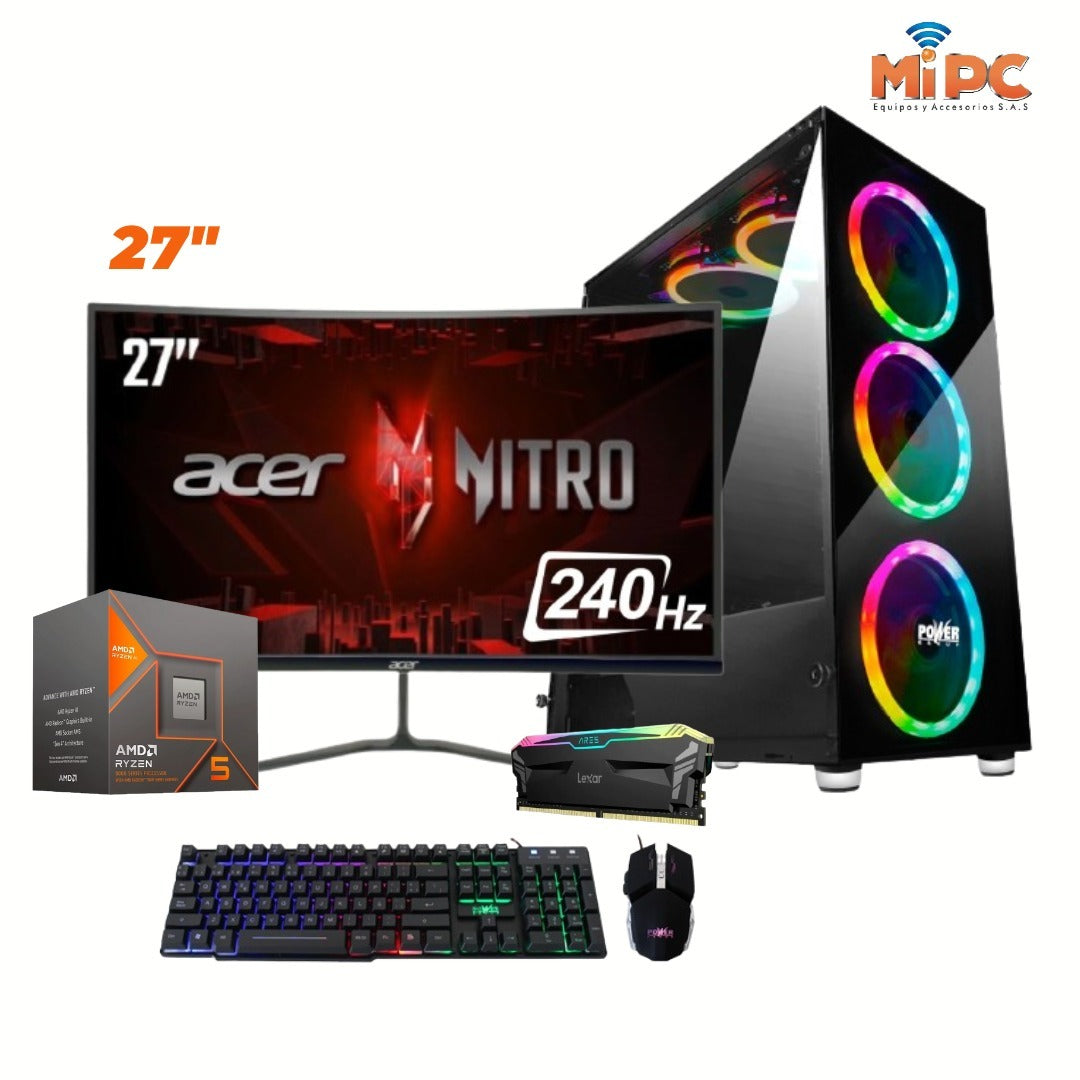 Computador Ryzen 5 8600G con Acer de 27" 240 Hz