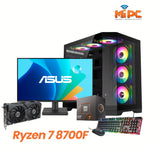 Combo Ryzen 7 8700F con Asus 24." 120 Hz