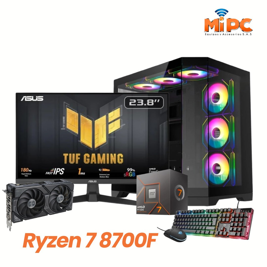 Combo Ryzen 7 8700F con Asus 24" 180 Hz