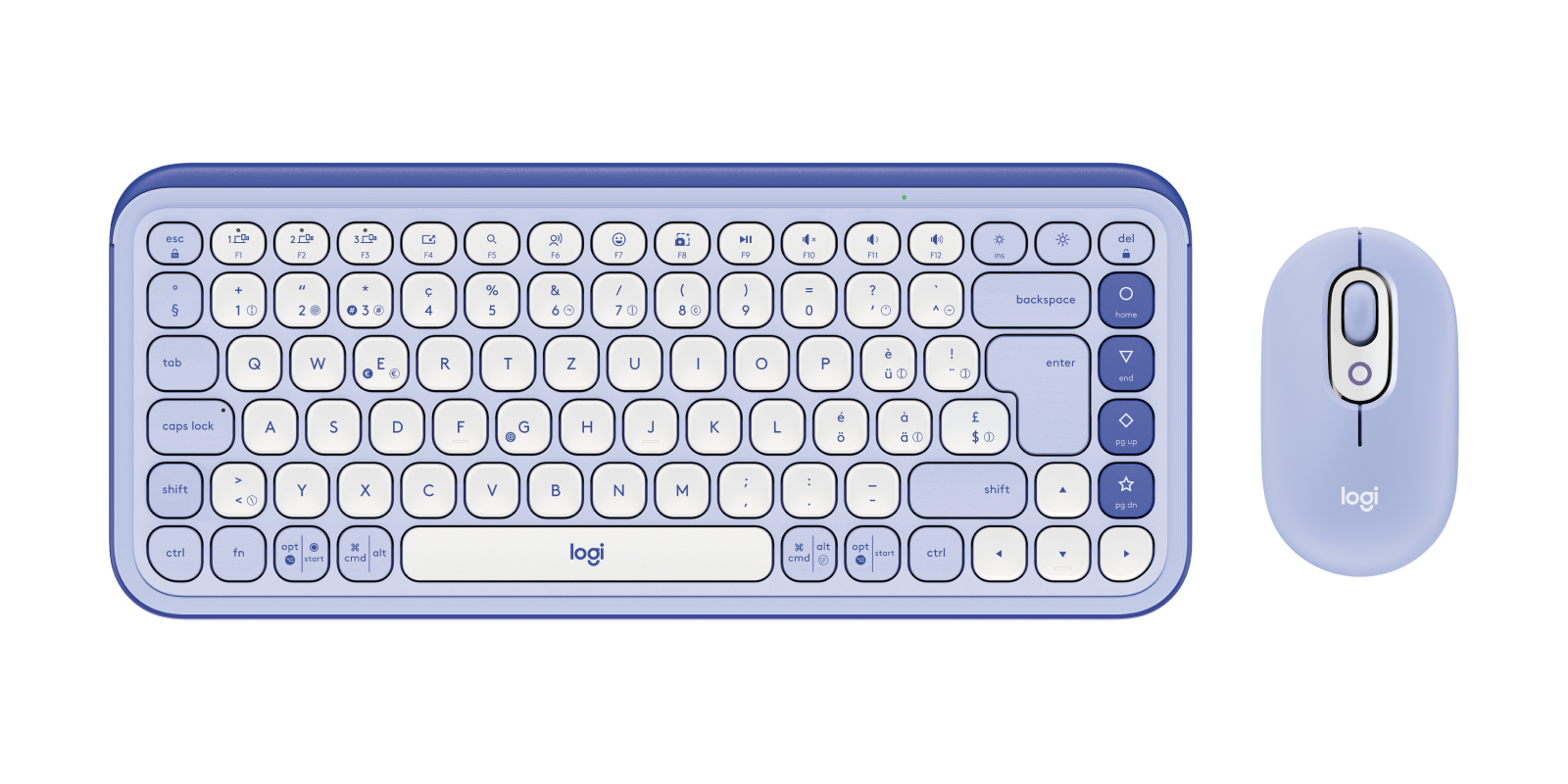 Combo Logitech Pop Icon Lila Blanco